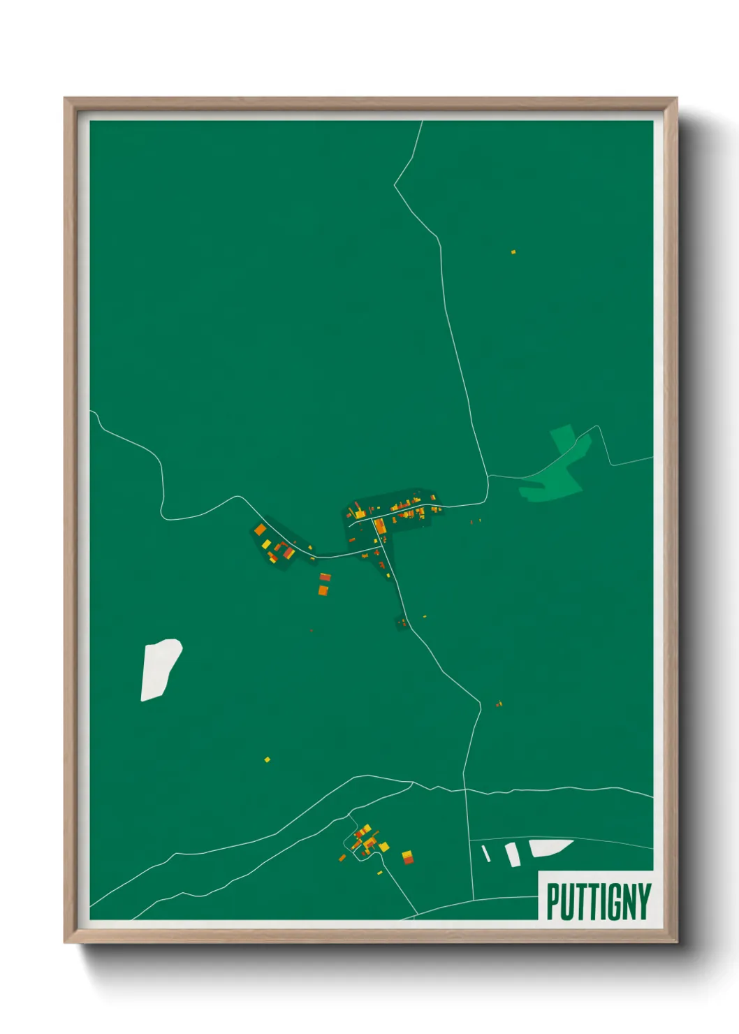 Une affiche de carte sur Puttigny