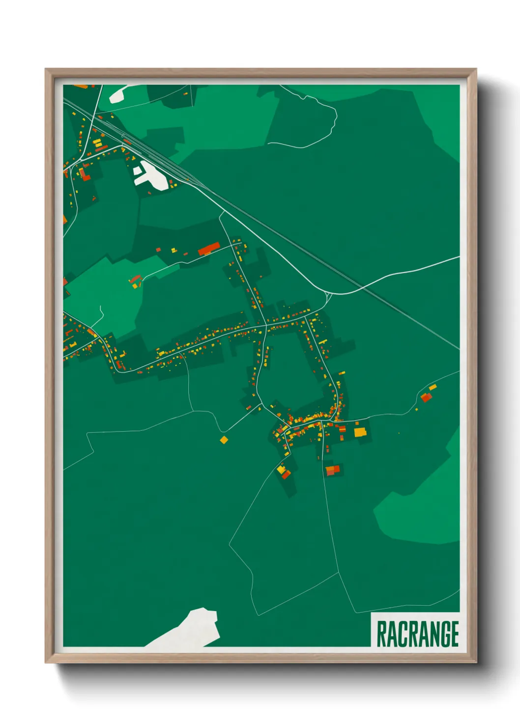 Une affiche de carte sur Racrange