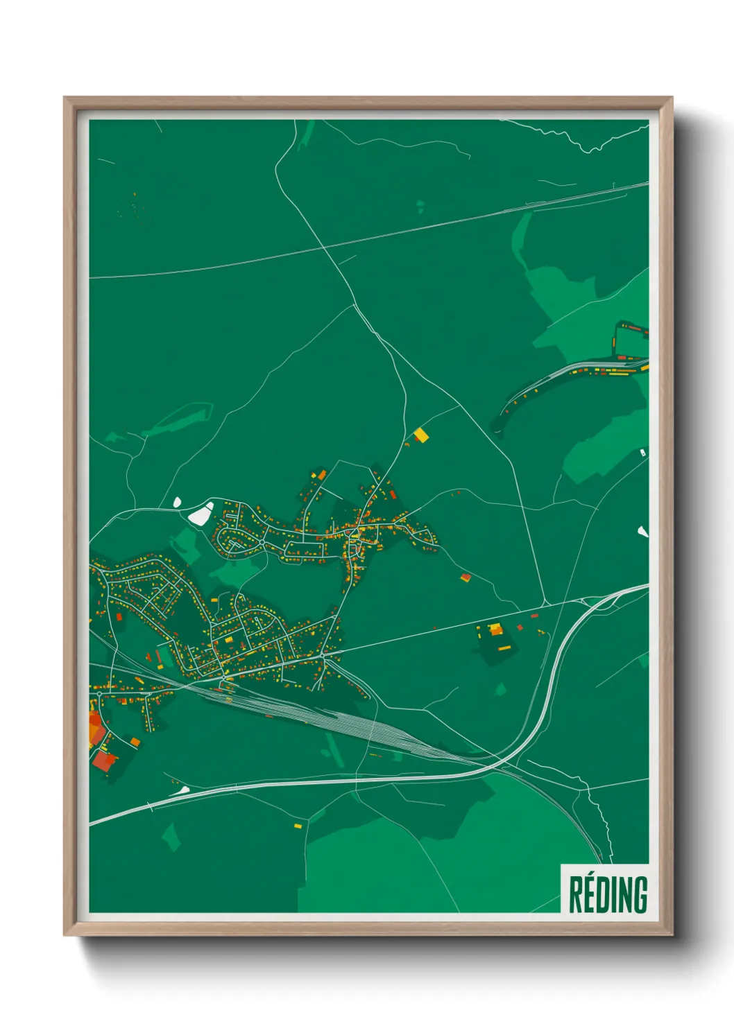 Une affiche de carte sur Réding