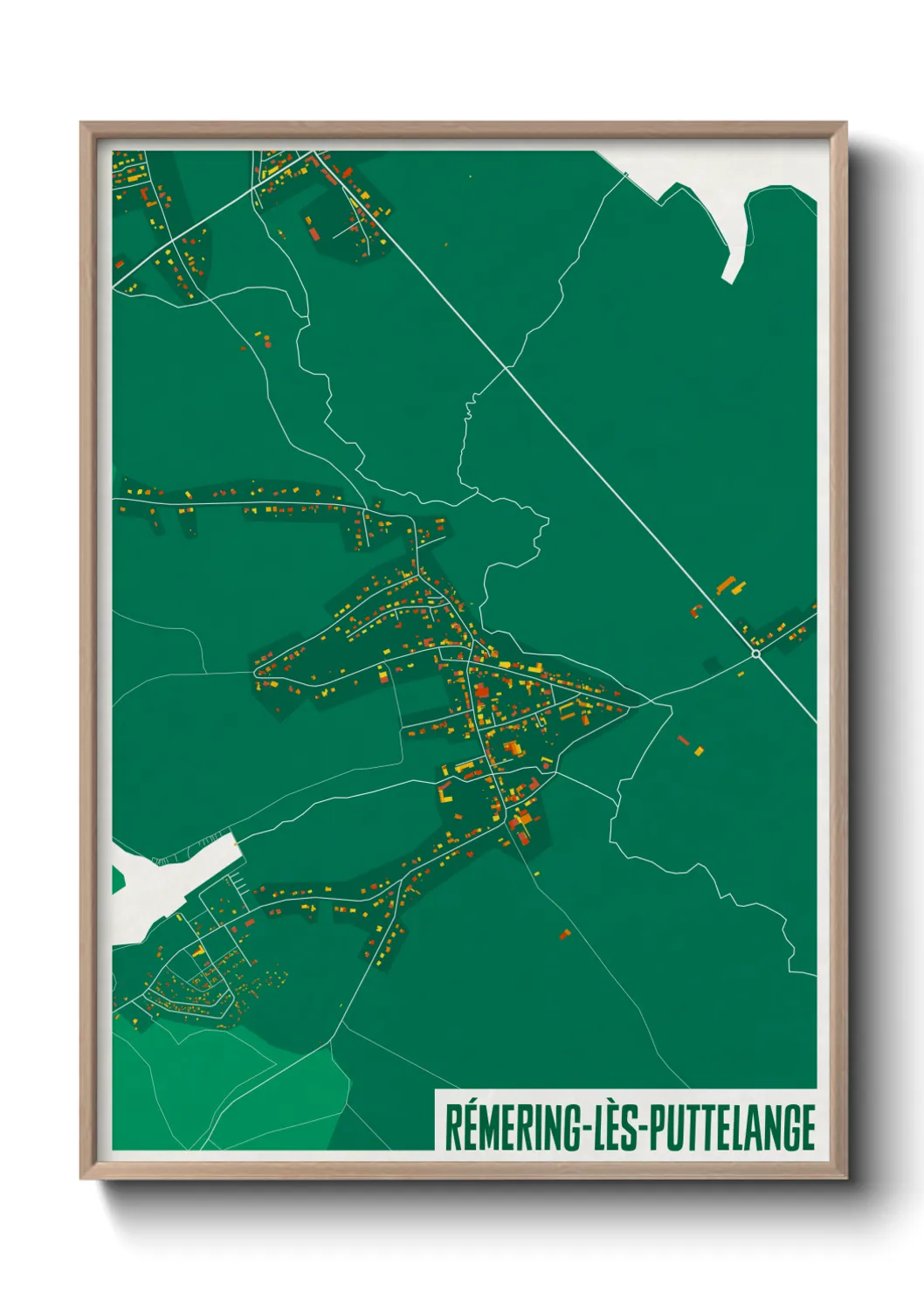 Une affiche de carte sur Rémering-lès-Puttelange