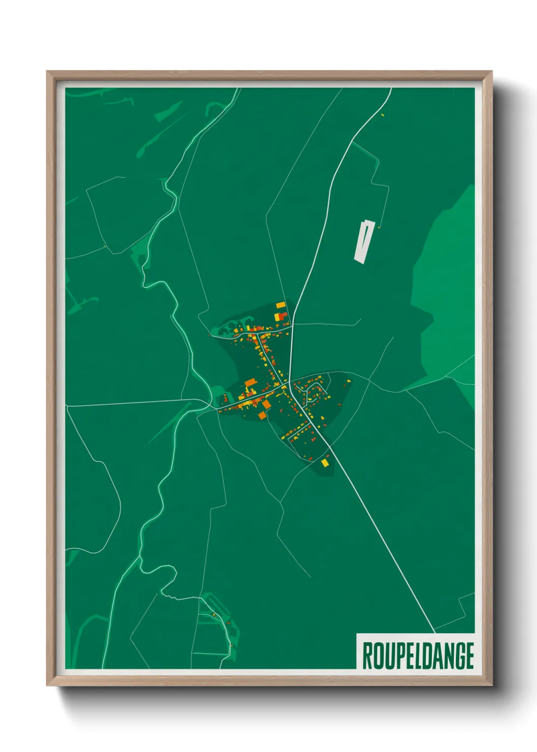 Une affiche de carte sur Roupeldange