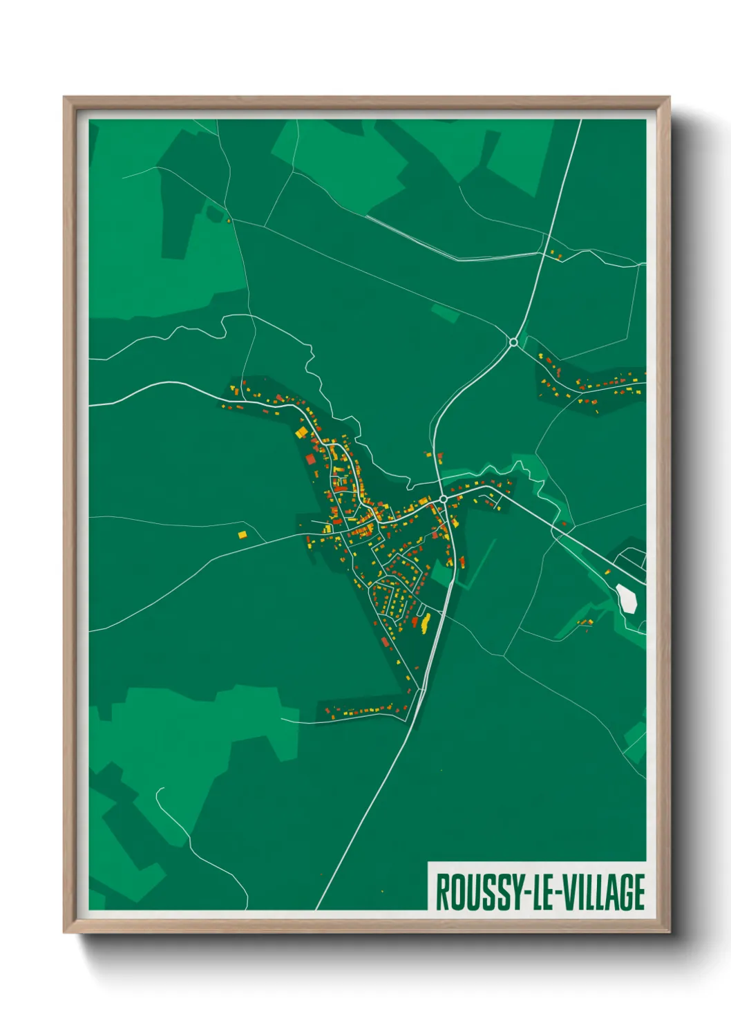 Une affiche de carte sur Roussy-le-Village