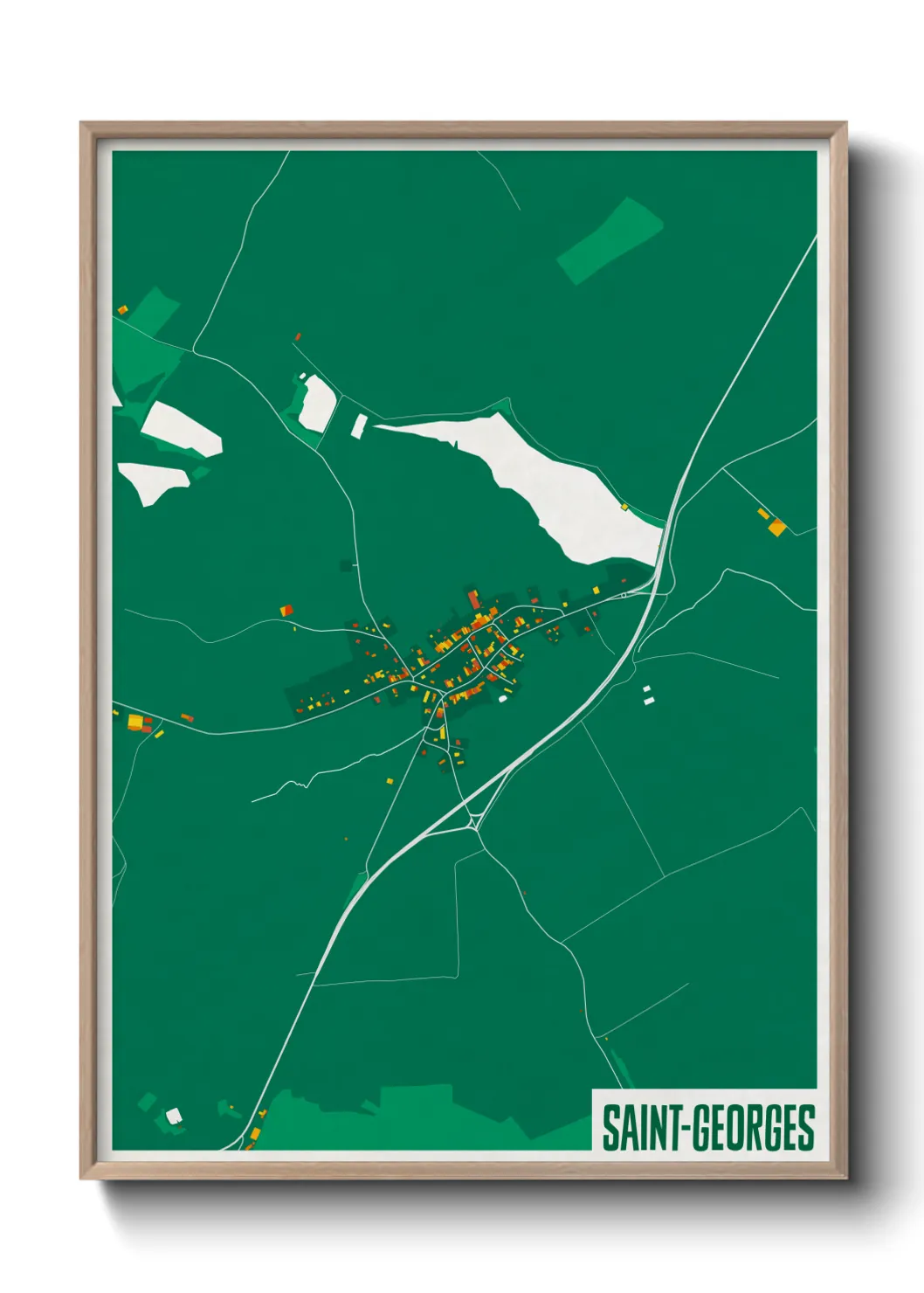Une affiche de carte sur Saint-Georges