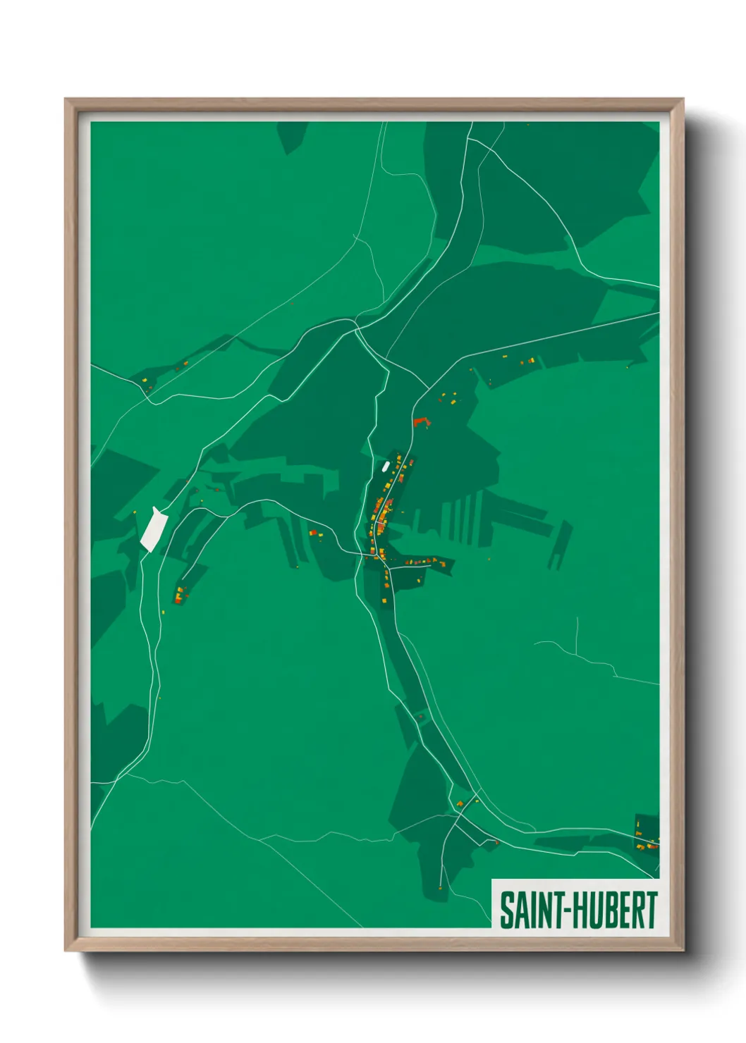 Une affiche de carte sur Saint-Hubert