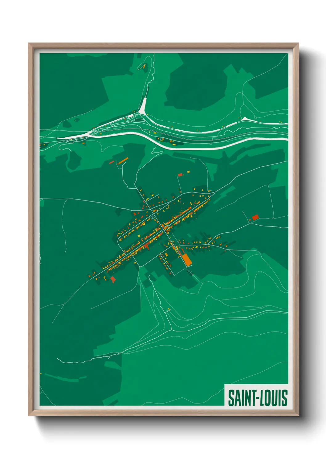 Une affiche de carte sur Saint-Louis