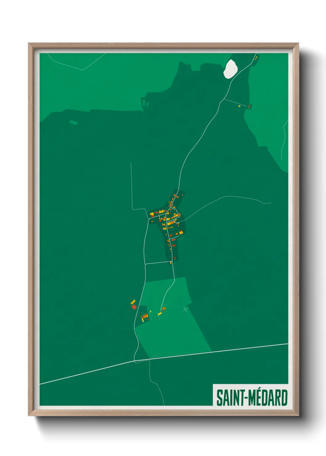 Une affiche de carte sur Saint-Médard