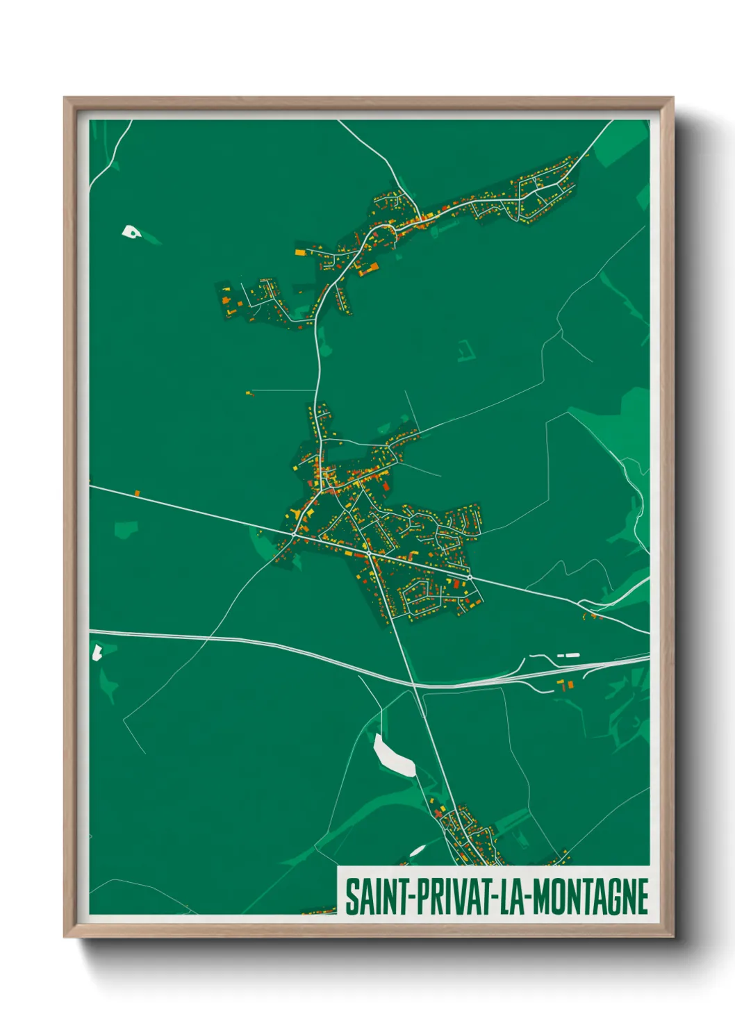 Une affiche de carte sur Saint-Privat-la-Montagne