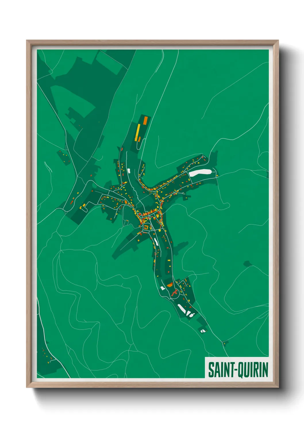 Une affiche de carte sur Saint-Quirin
