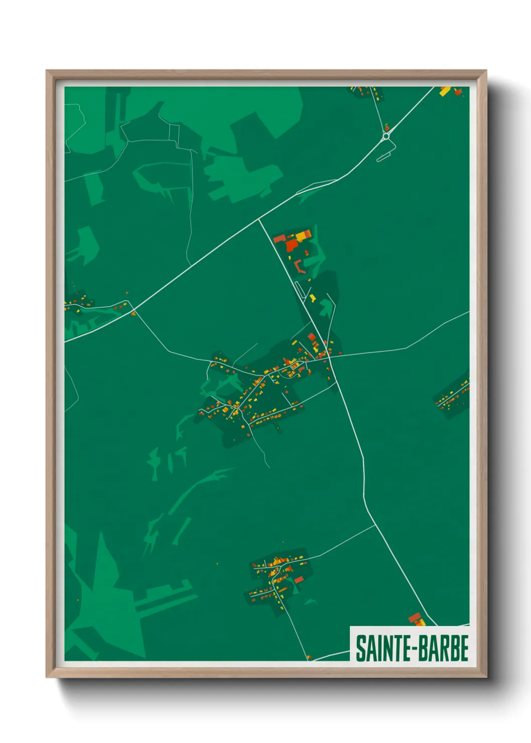 Une affiche de carte sur Sainte-Barbe