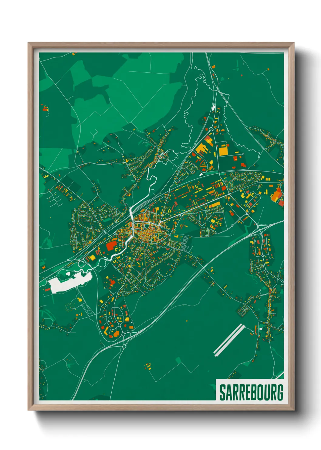 Une affiche de carte sur Sarrebourg