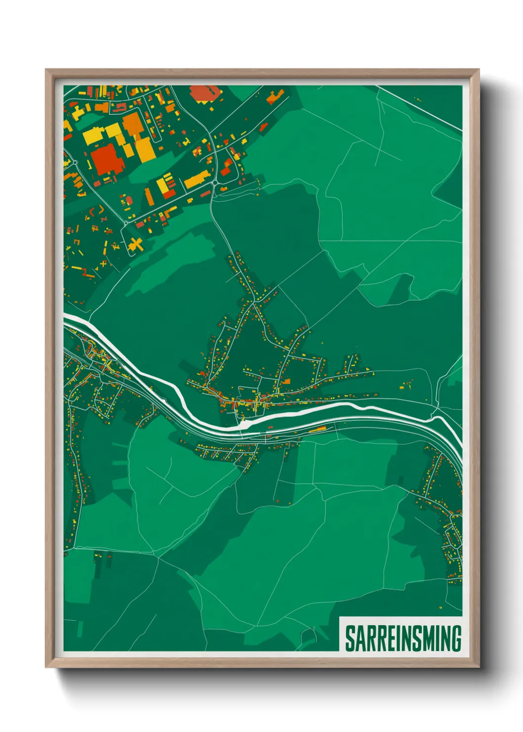 Une affiche de carte sur Sarreinsming