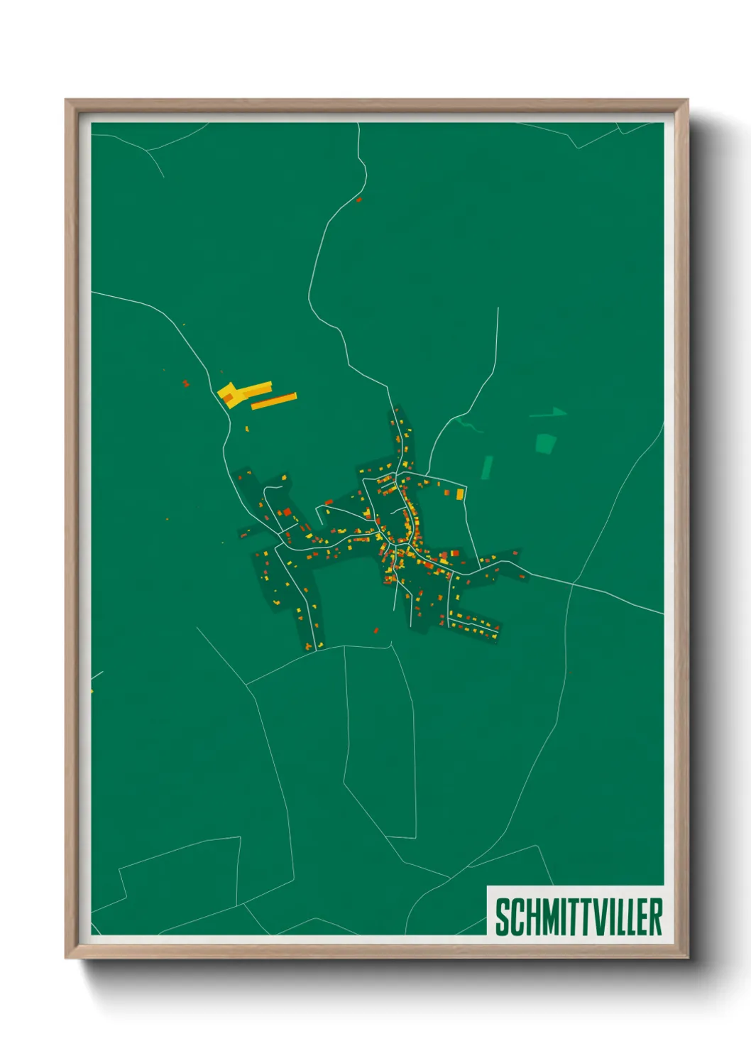 Une affiche de carte sur Schmittviller