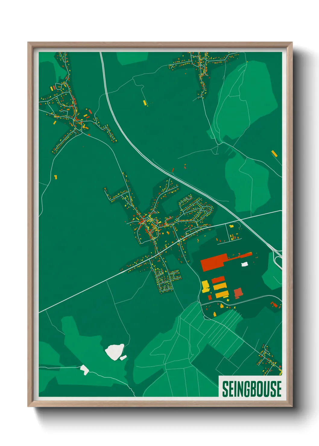 Une affiche de carte sur Seingbouse
