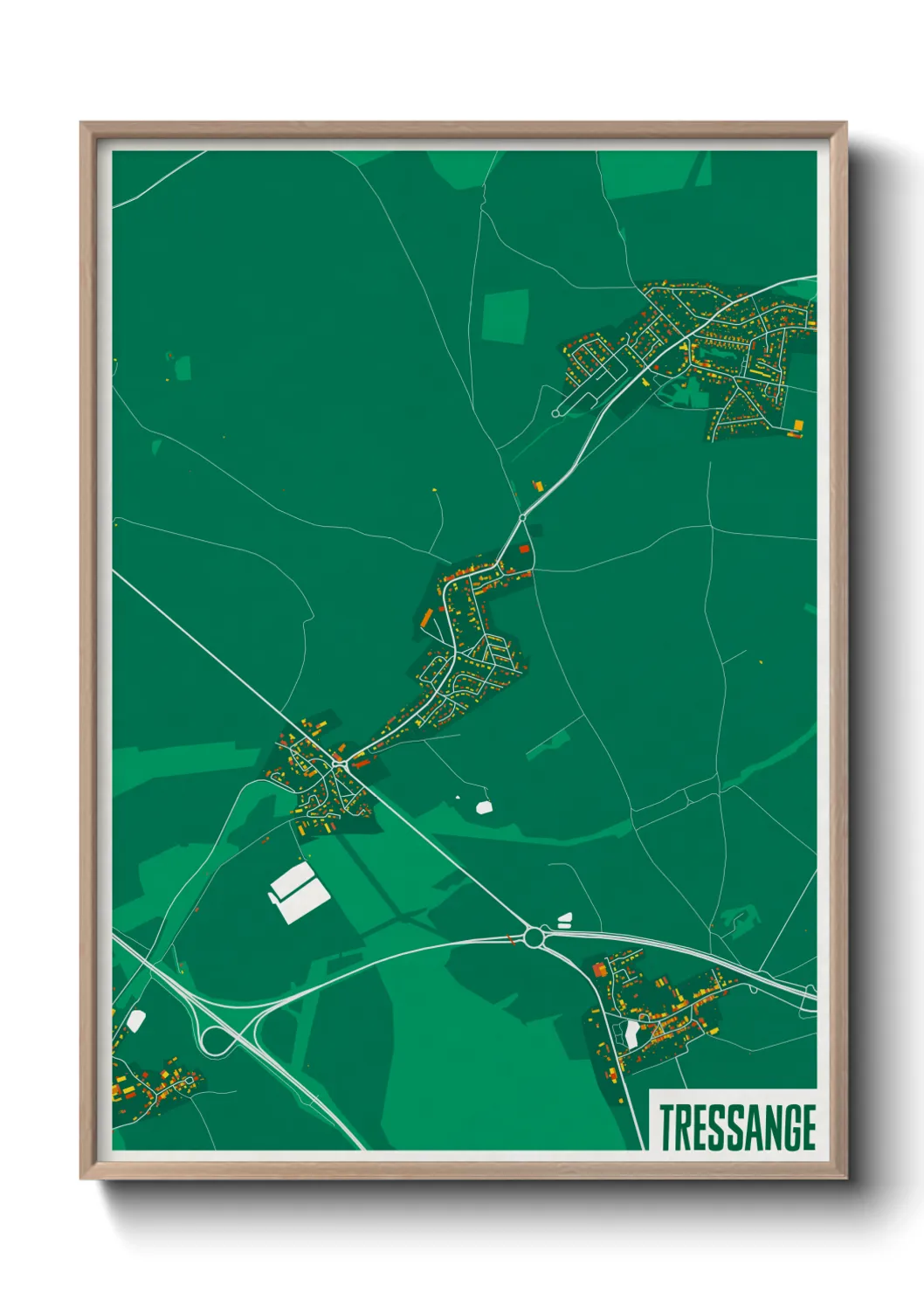 Une affiche de carte sur Tressange