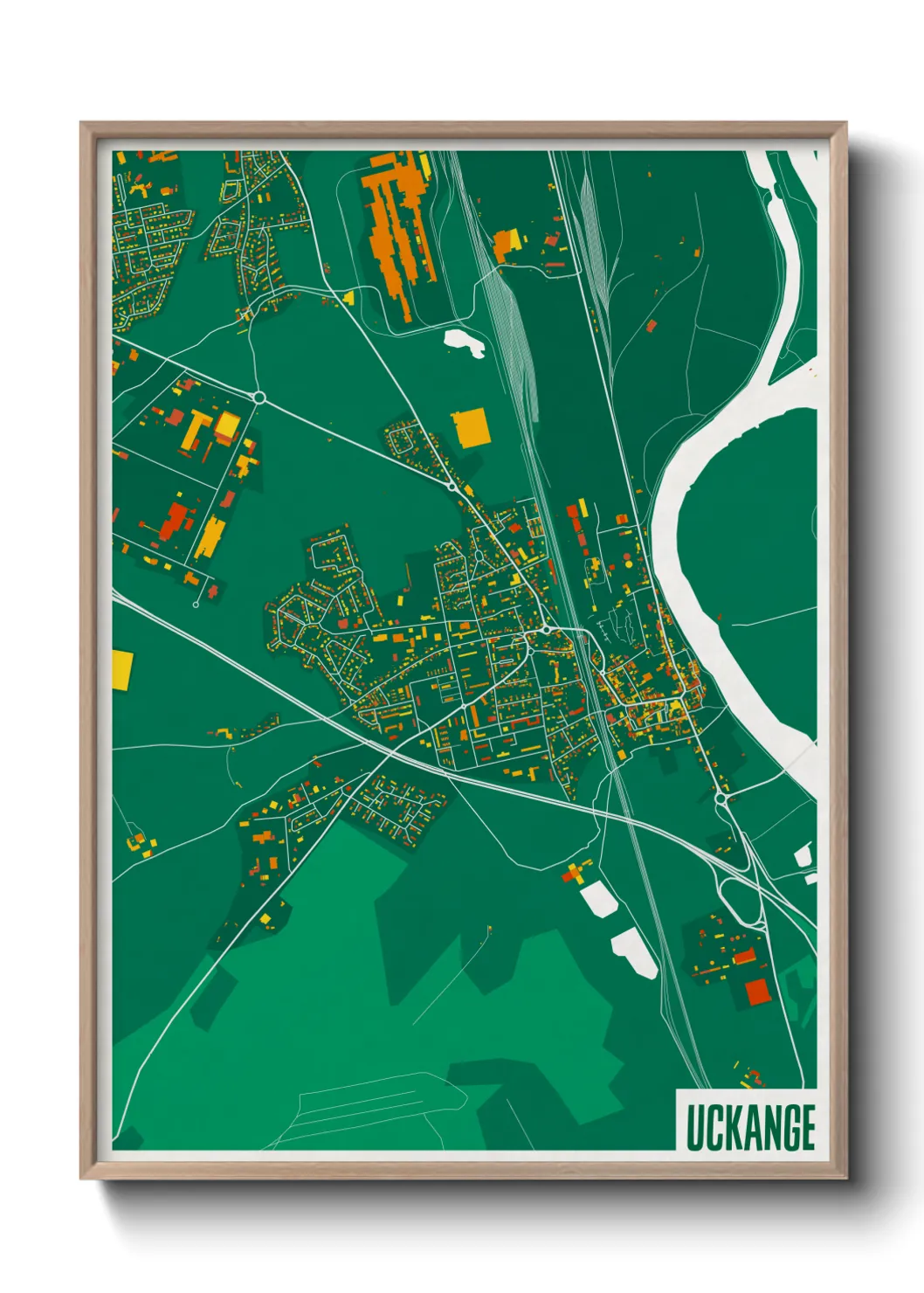 Une affiche de carte sur Uckange