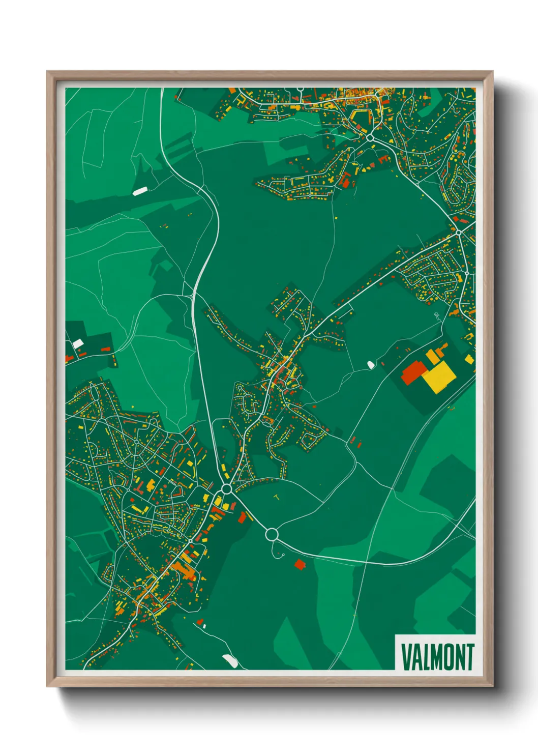 Une affiche de carte sur Valmont