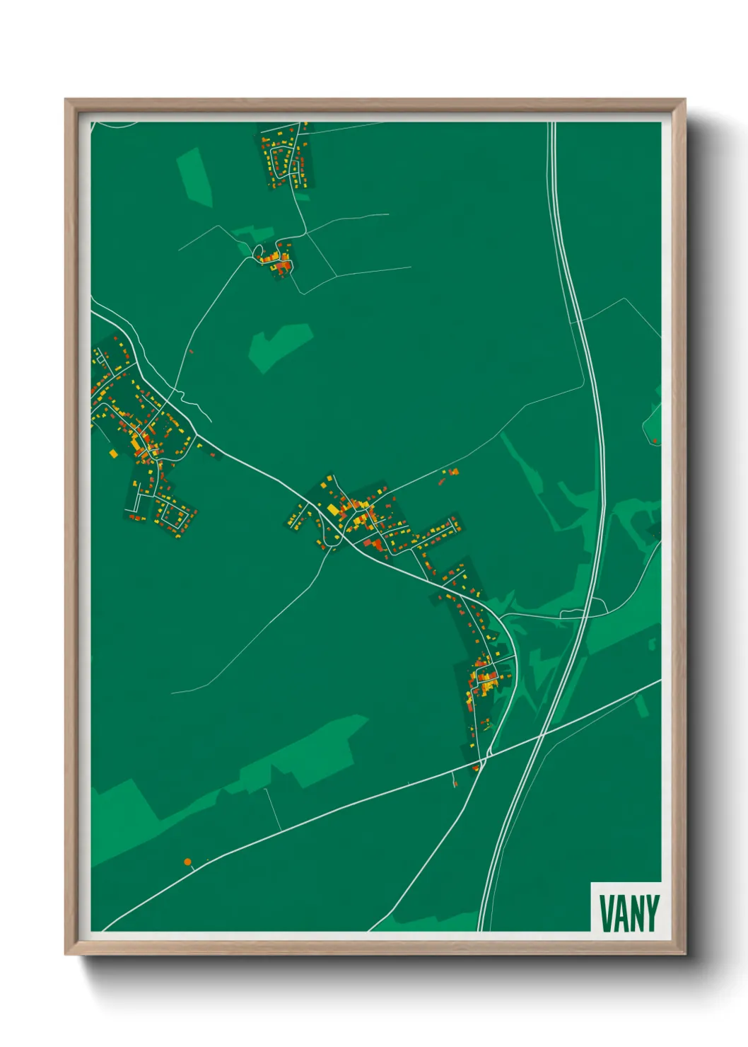 Une affiche de carte sur Vany