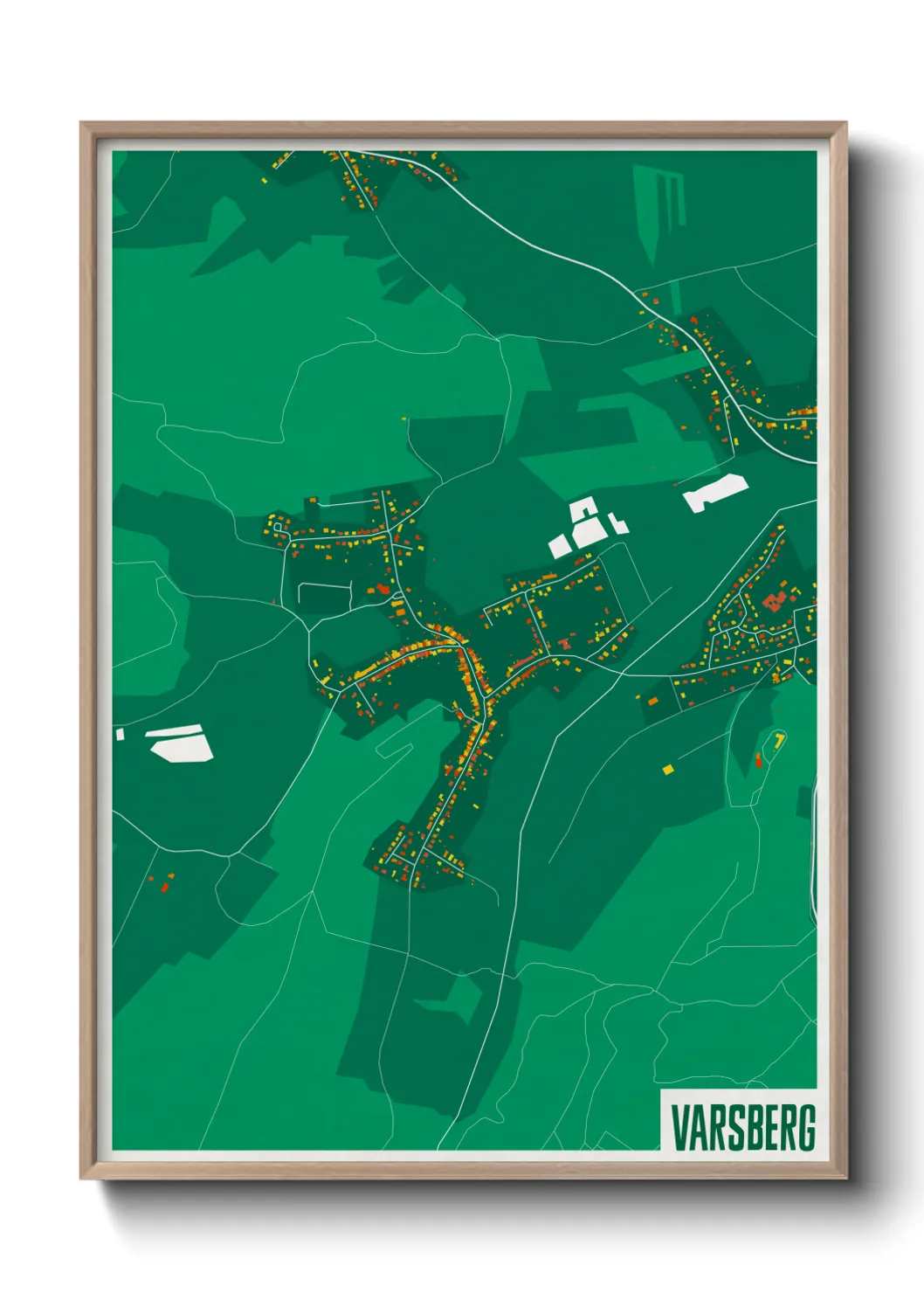 Une affiche de carte sur Varsberg