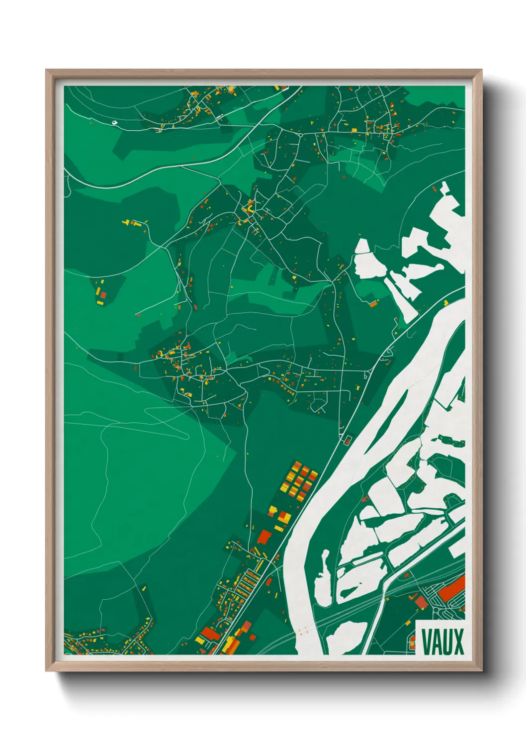 Une affiche de carte sur Vaux