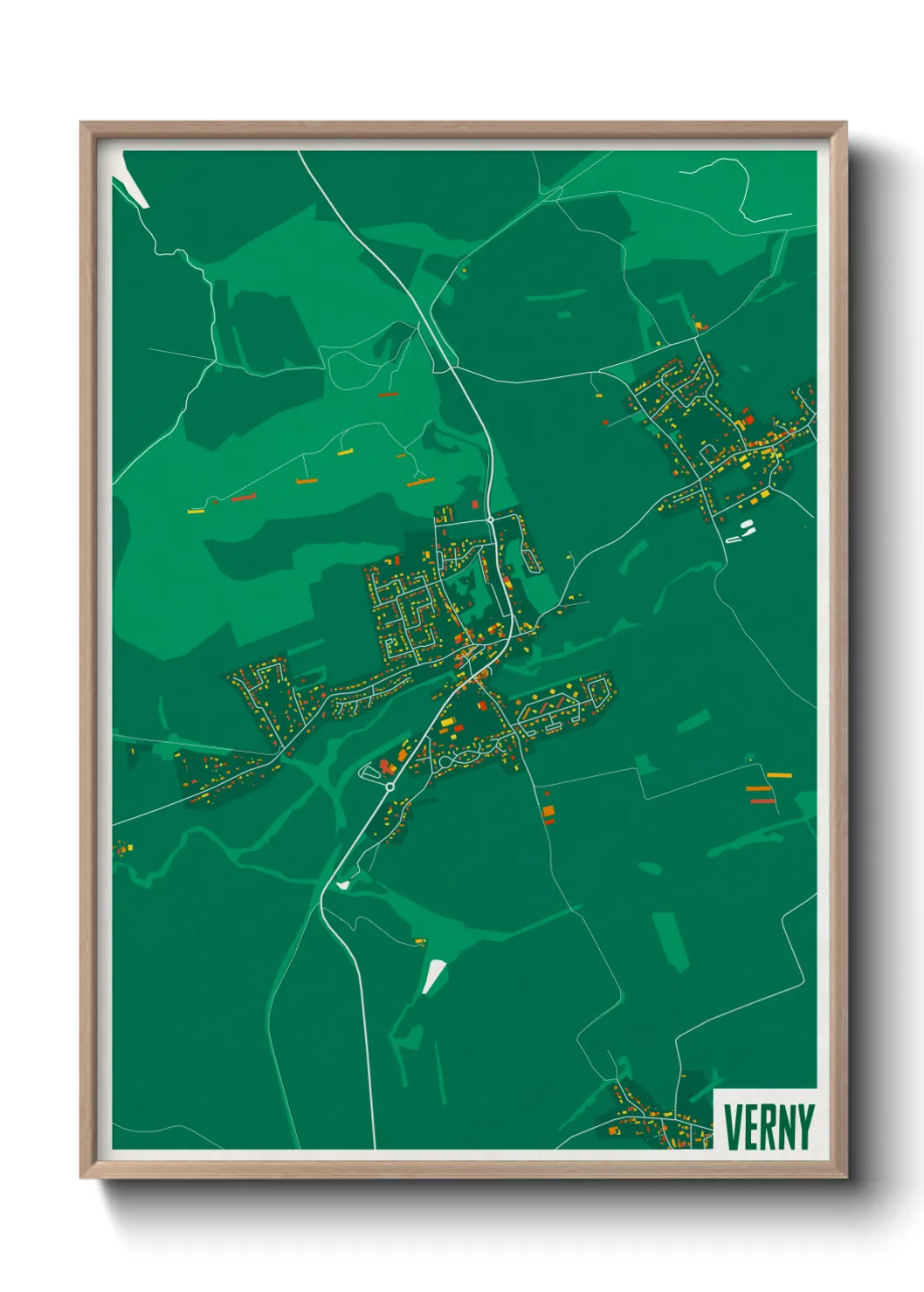 Une affiche de carte sur Verny