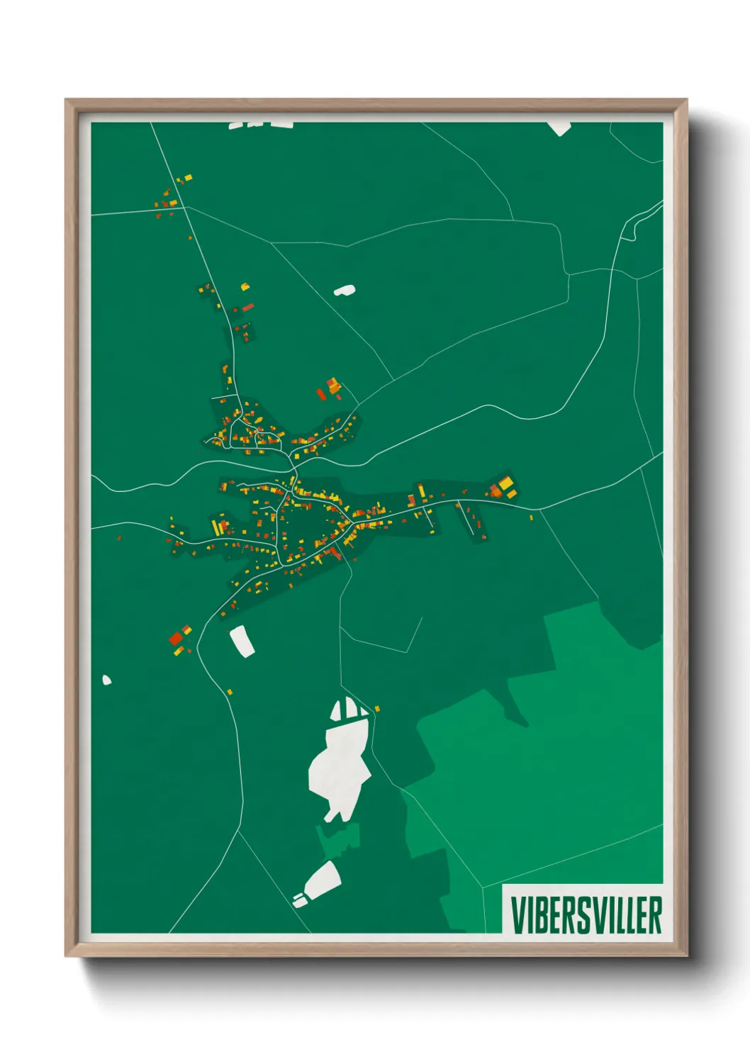 Une affiche de carte sur Vibersviller