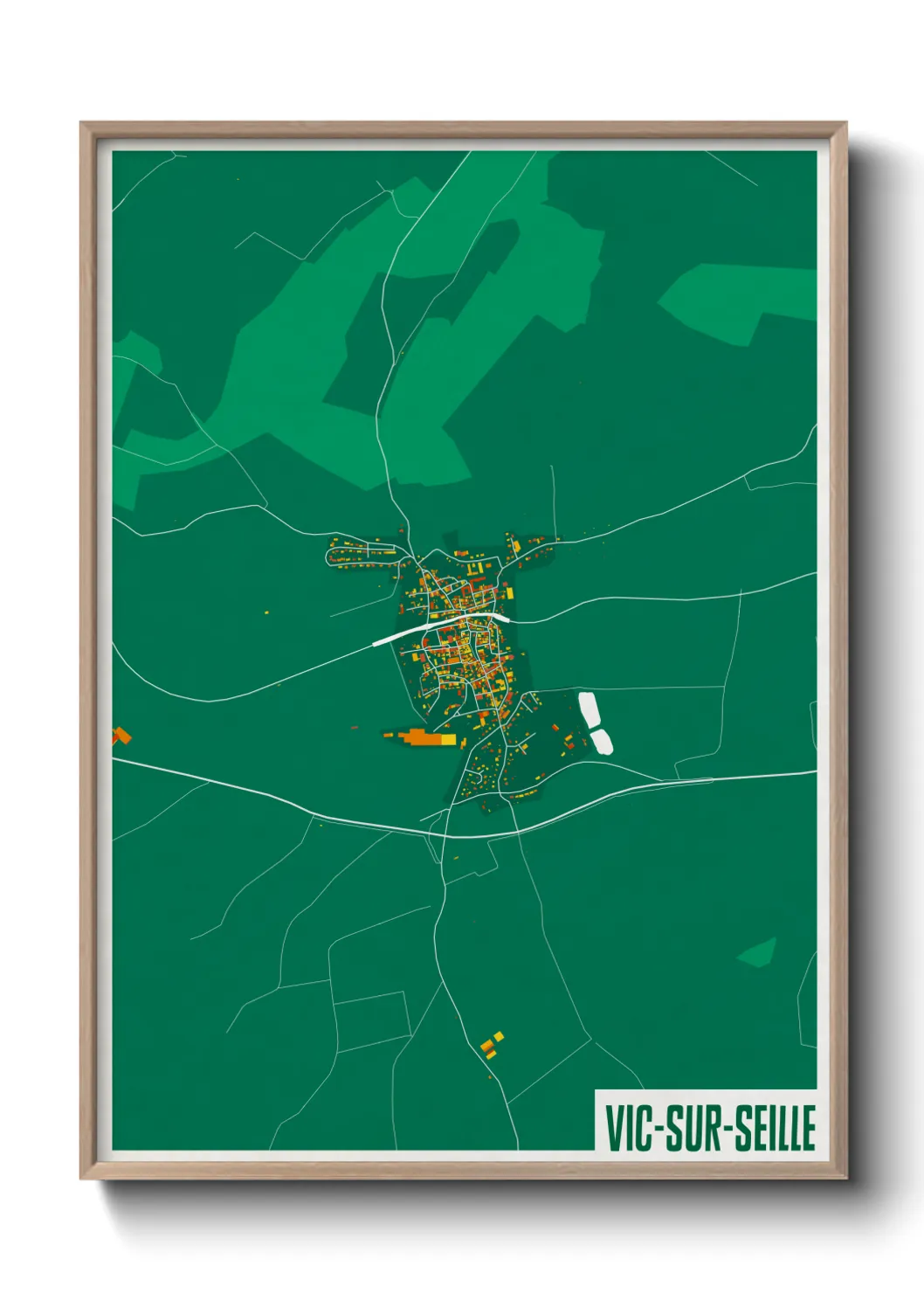 Une affiche de carte sur Vic-sur-Seille