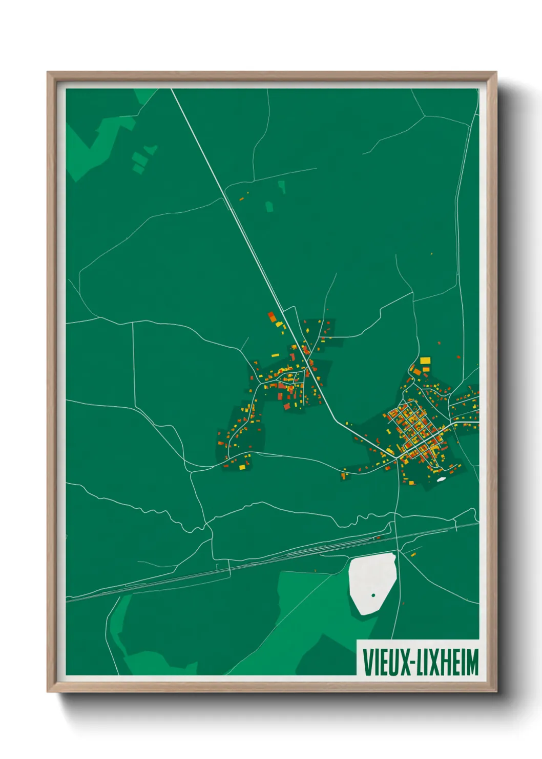 Une affiche de carte sur Vieux-Lixheim