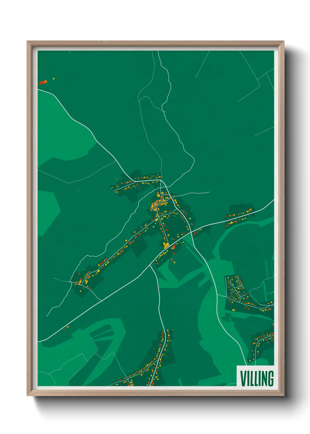 Une affiche de carte sur Villing