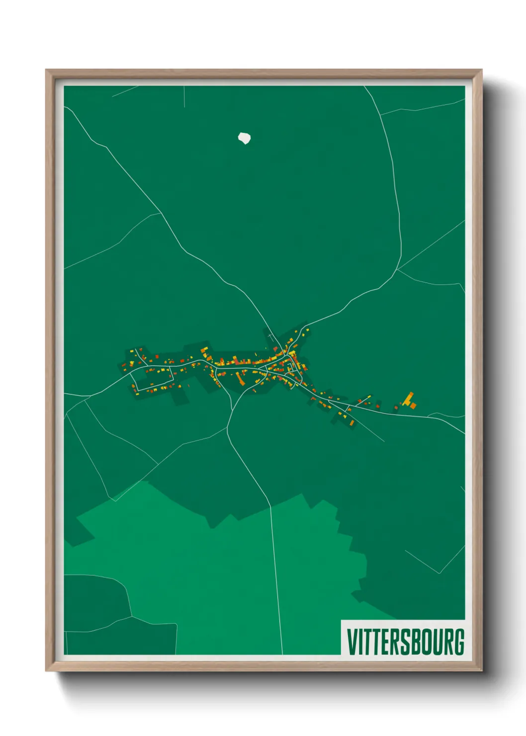 Une affiche de carte sur Vittersbourg