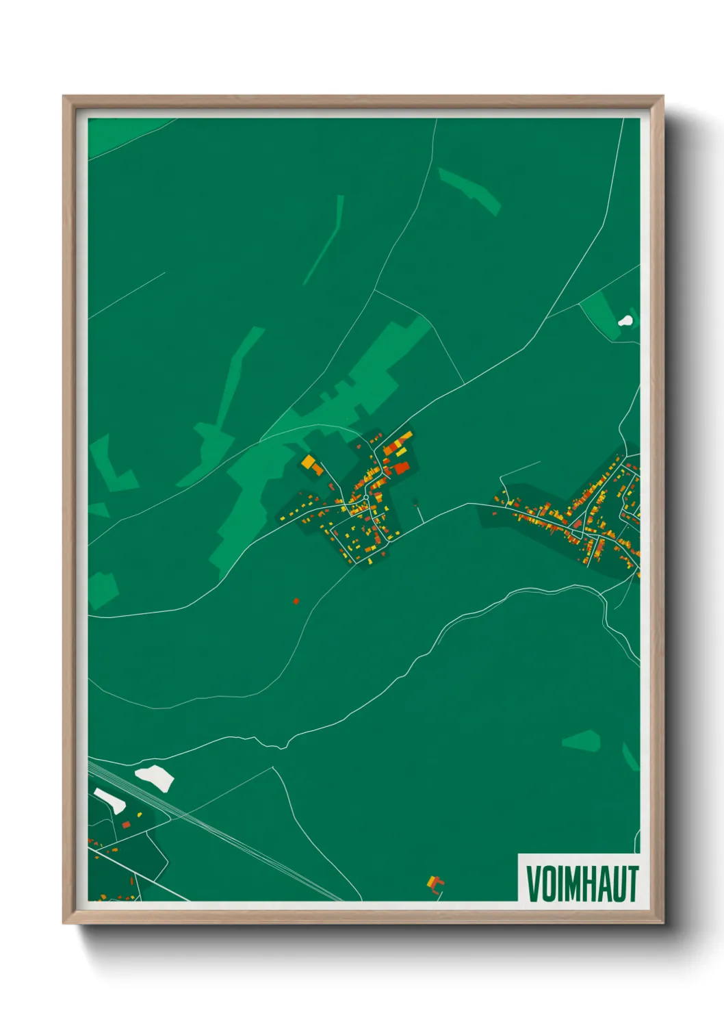 Une affiche de carte sur Voimhaut