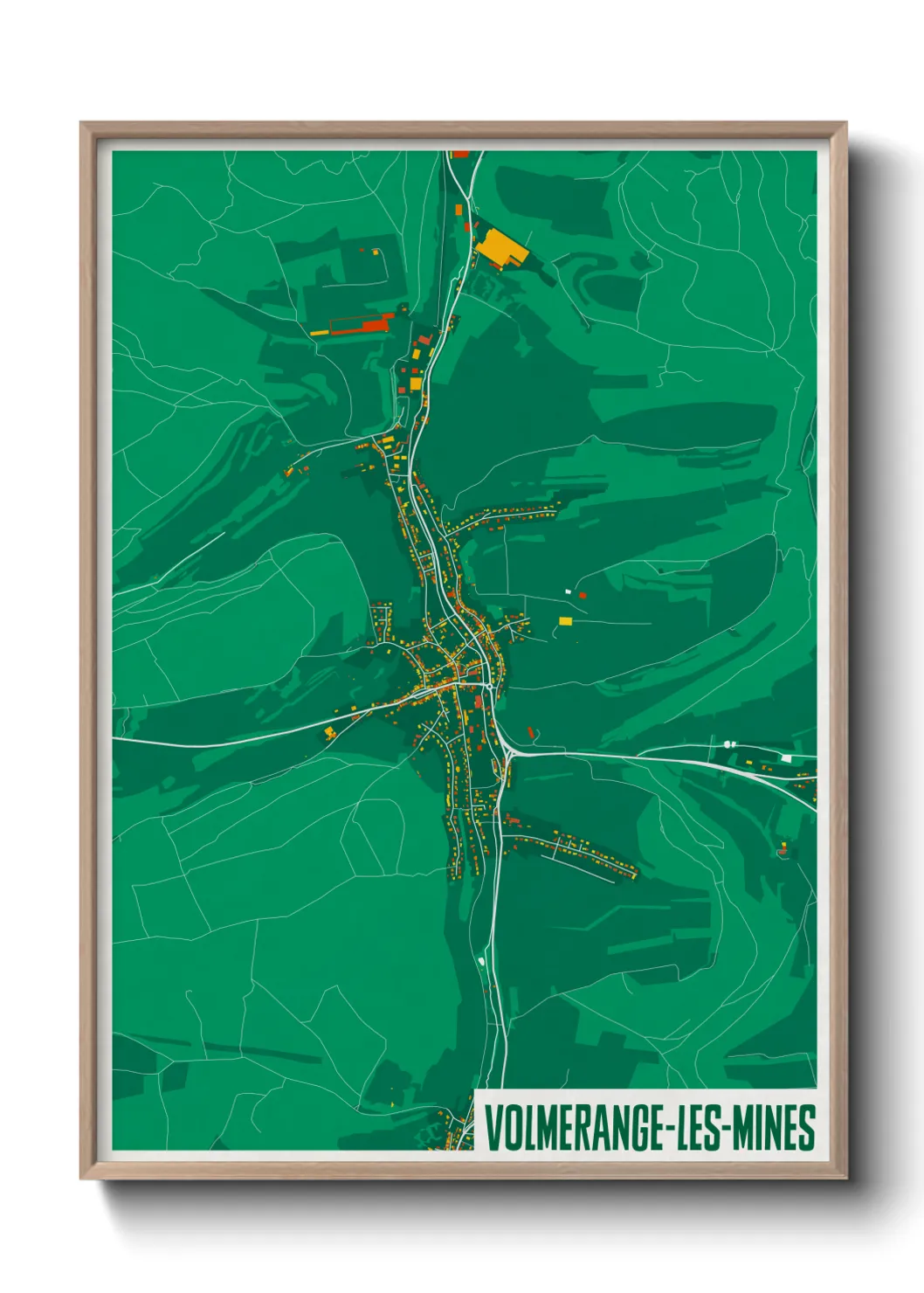 Une affiche de carte sur Volmerange-les-Mines