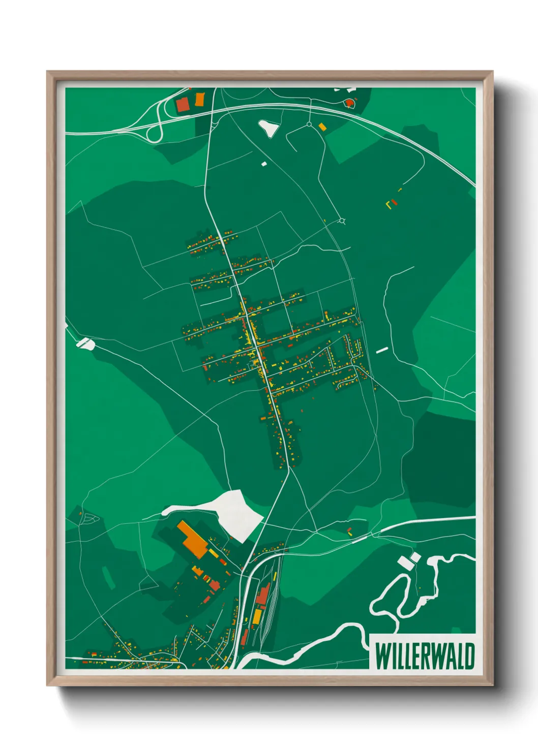 Une affiche de carte sur Willerwald