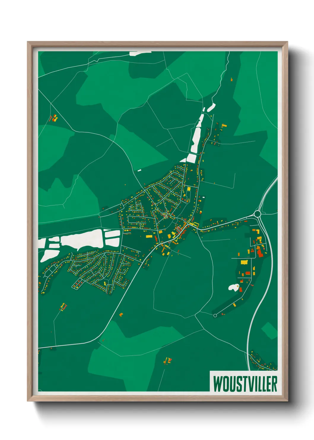 Une affiche de carte sur Woustviller