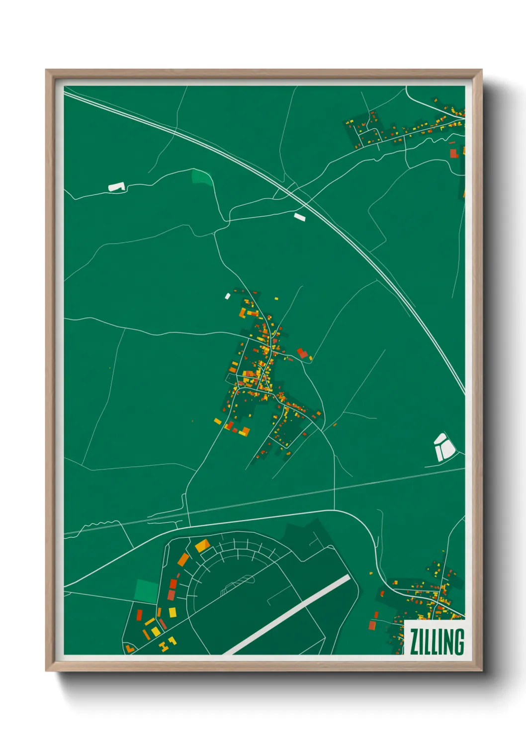 Une affiche de carte sur Zilling