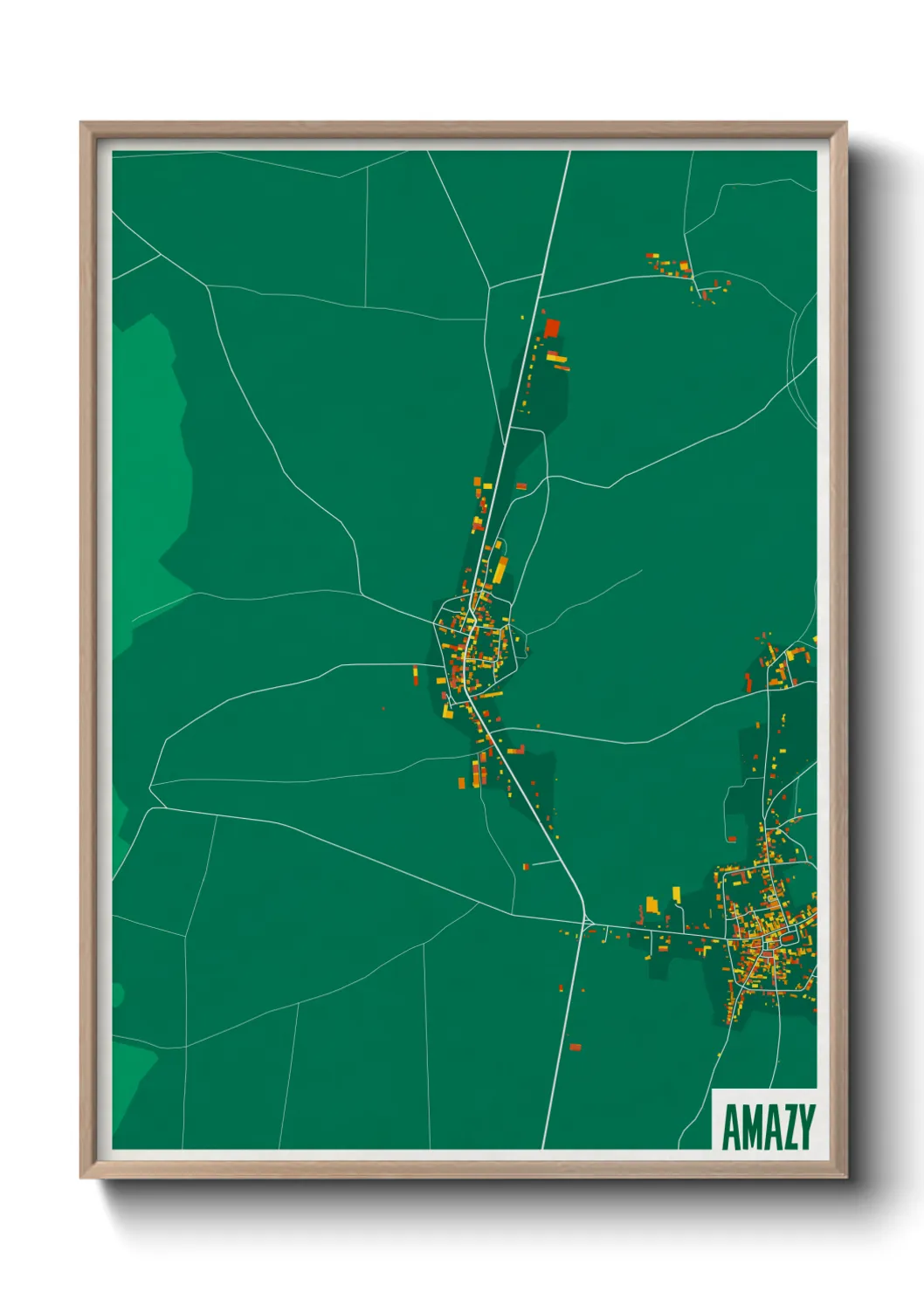 Une affiche de carte sur Amazy