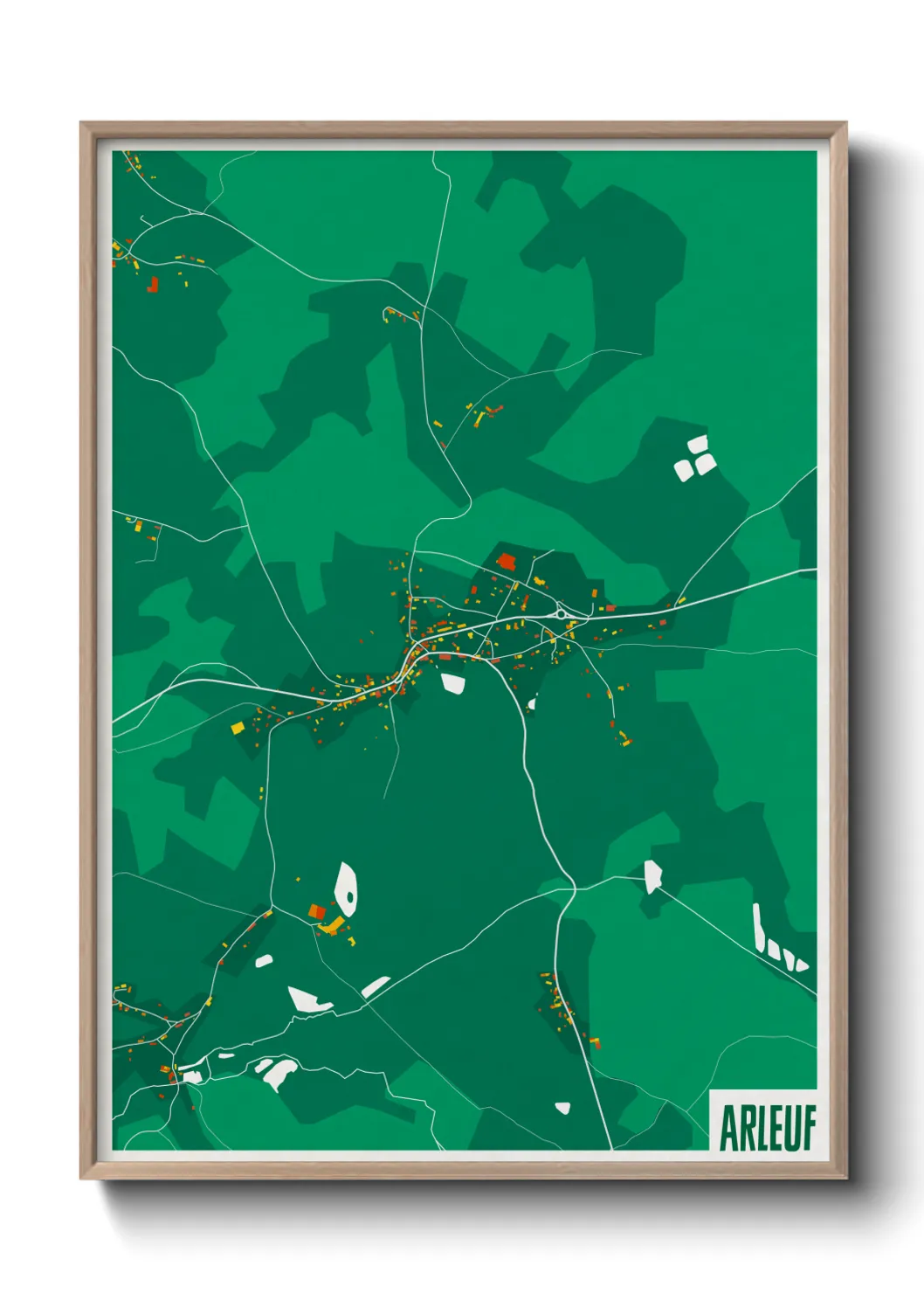 Une affiche de carte sur Arleuf