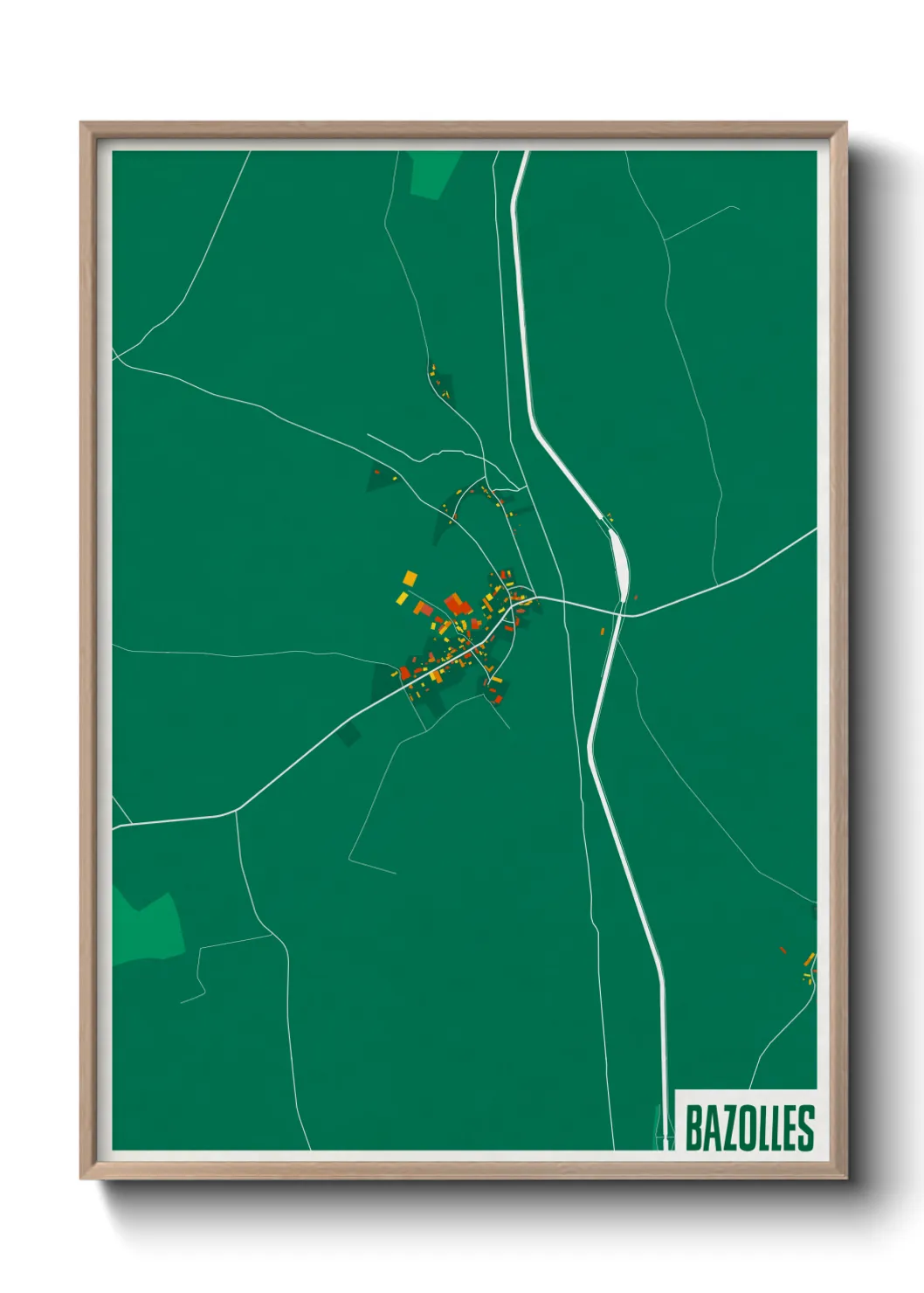 Une affiche de carte sur Bazolles