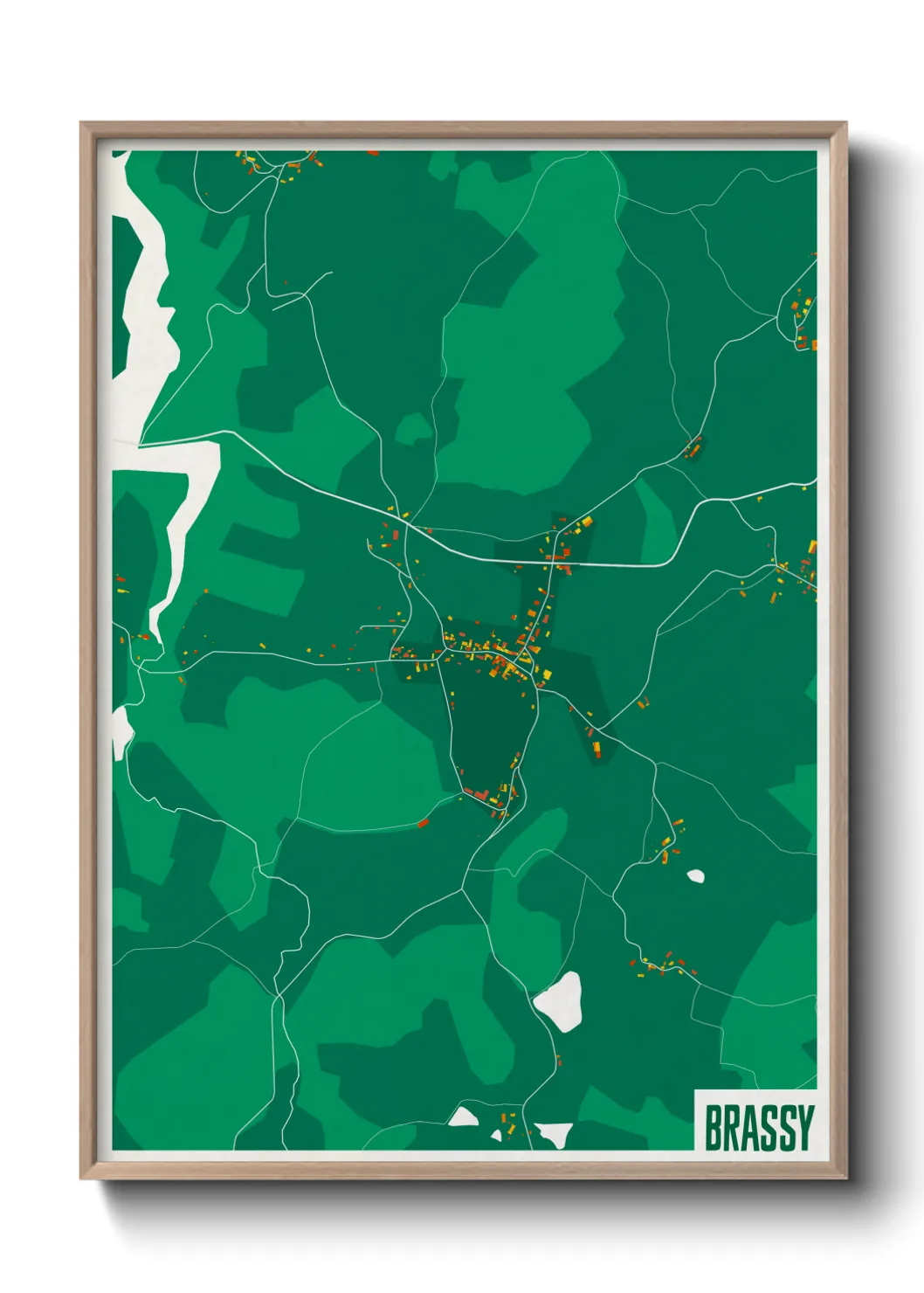 Une affiche de carte sur Brassy