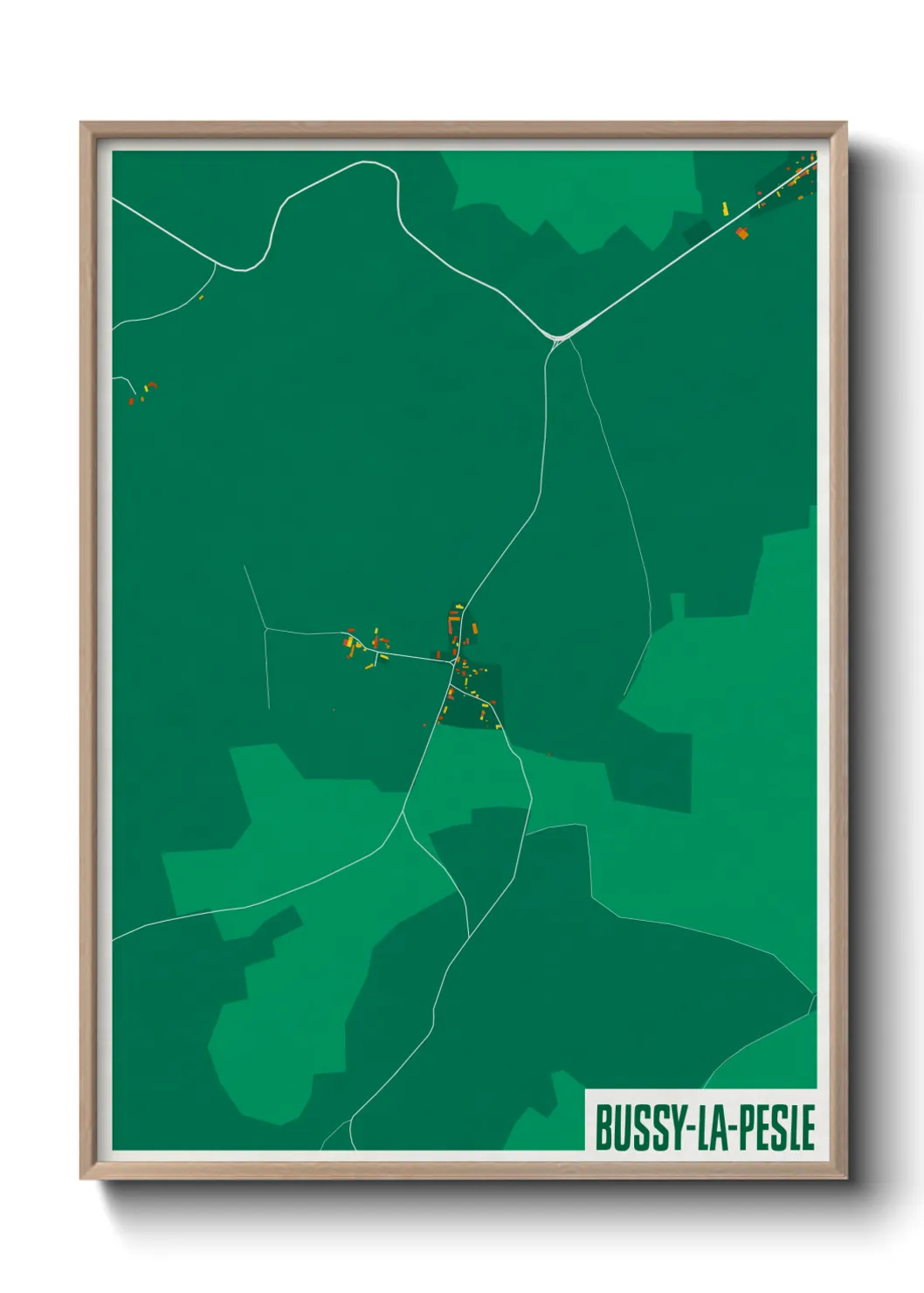 Une affiche de carte sur Bussy-la-Pesle