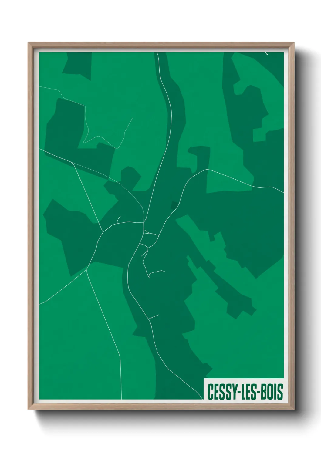 Une affiche de carte sur Cessy-les-Bois