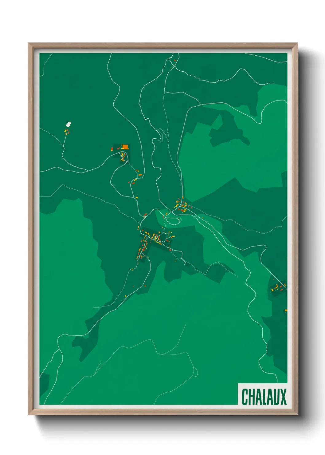 Une affiche de carte sur Chalaux