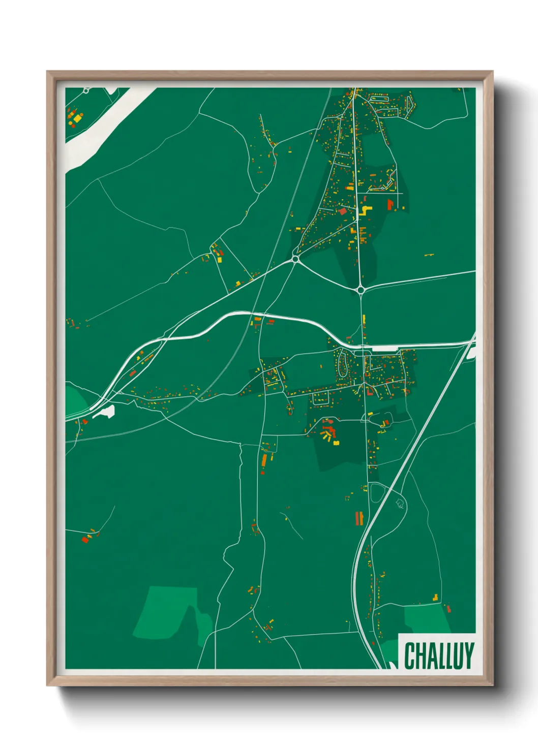 Une affiche de carte sur Challuy