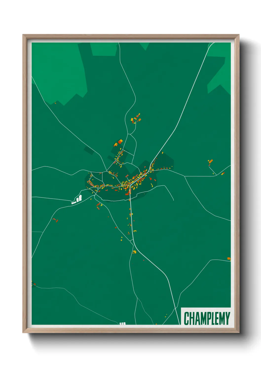 Une affiche de carte sur Champlemy