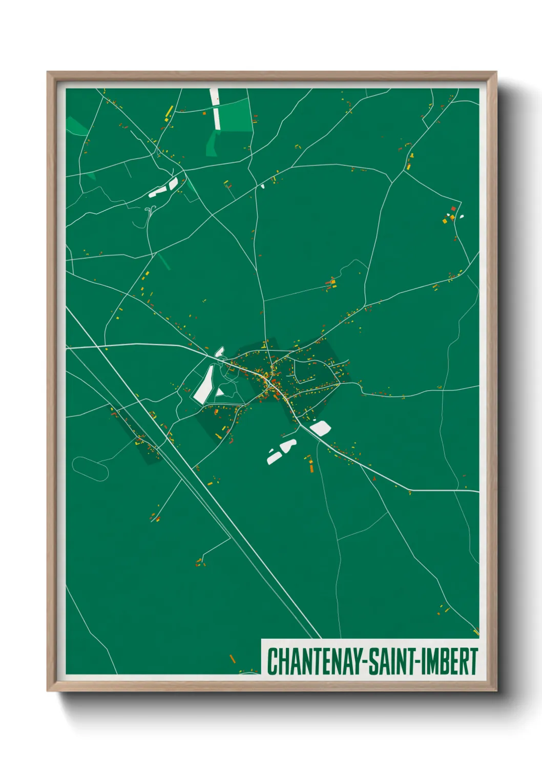 Une affiche de carte sur Chantenay-Saint-Imbert