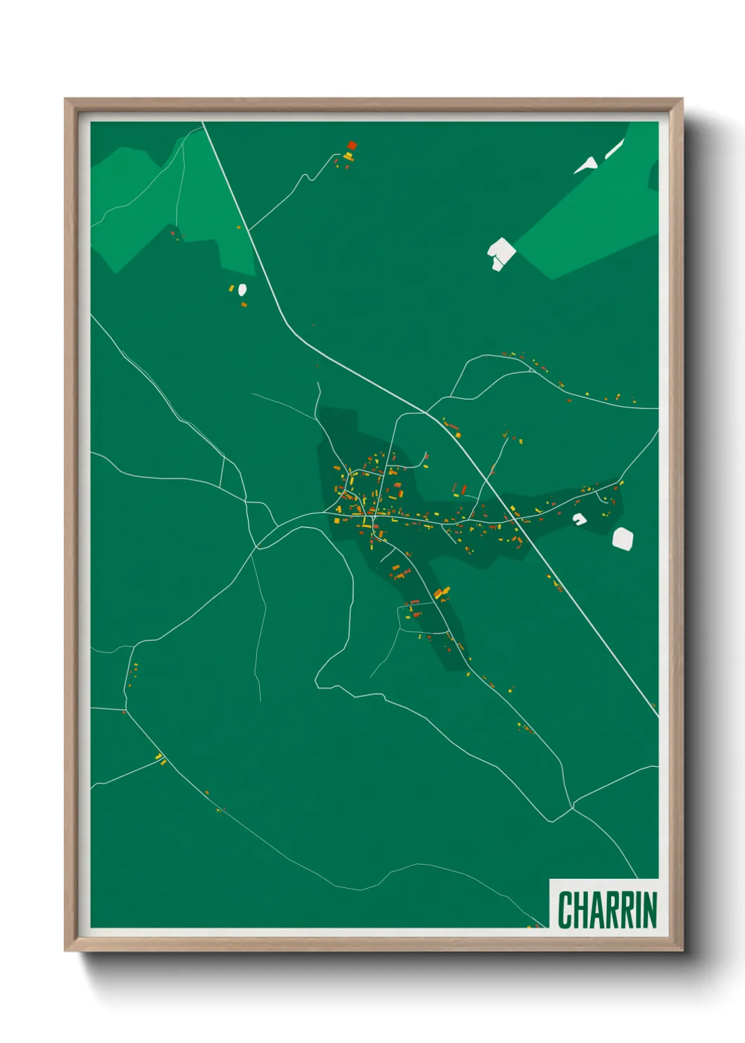 Une affiche de carte sur Charrin