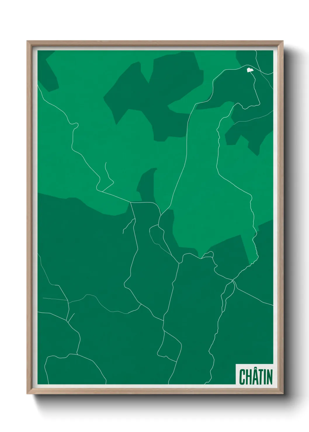 Une affiche de carte sur Châtin