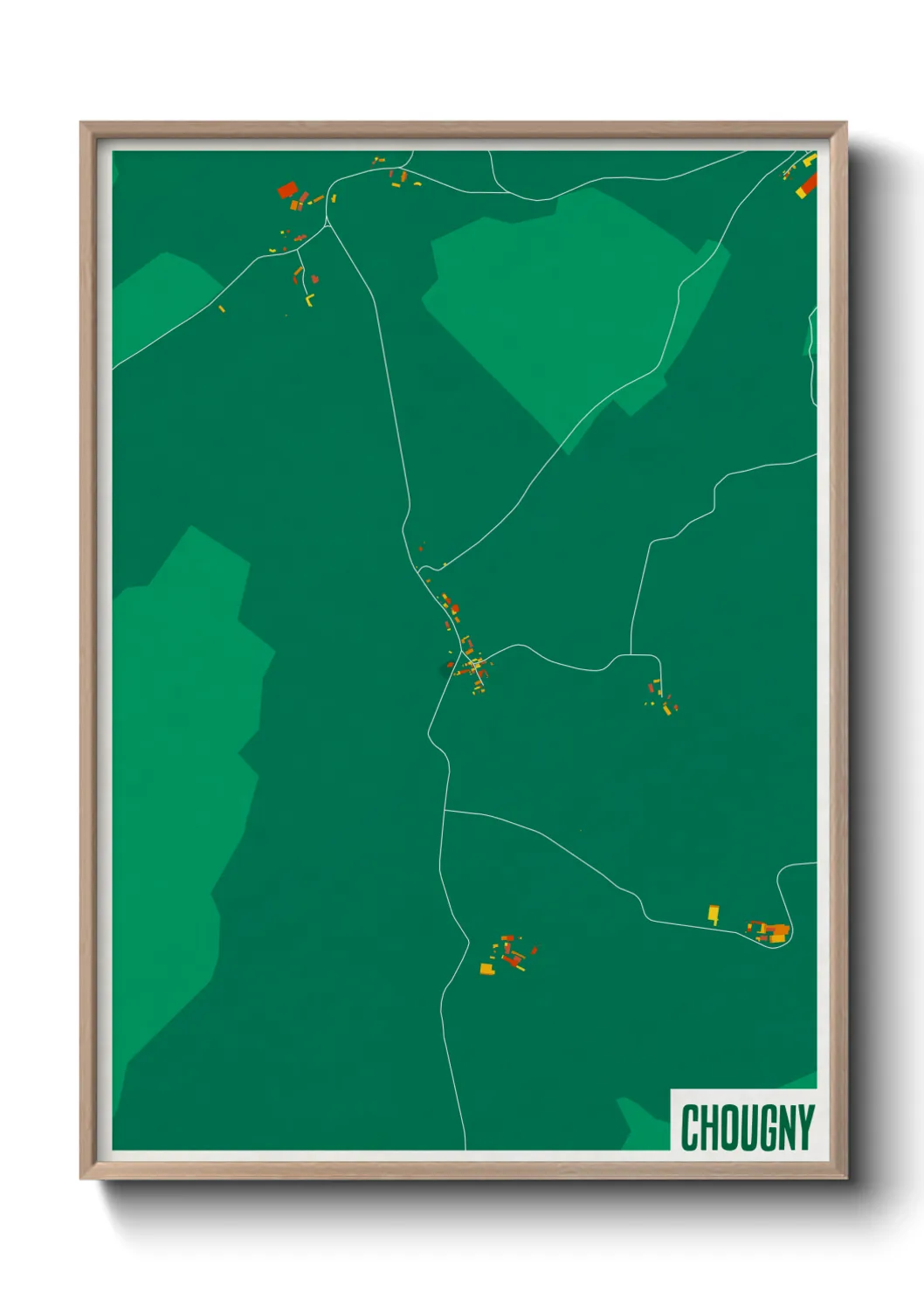 Une affiche de carte sur Chougny
