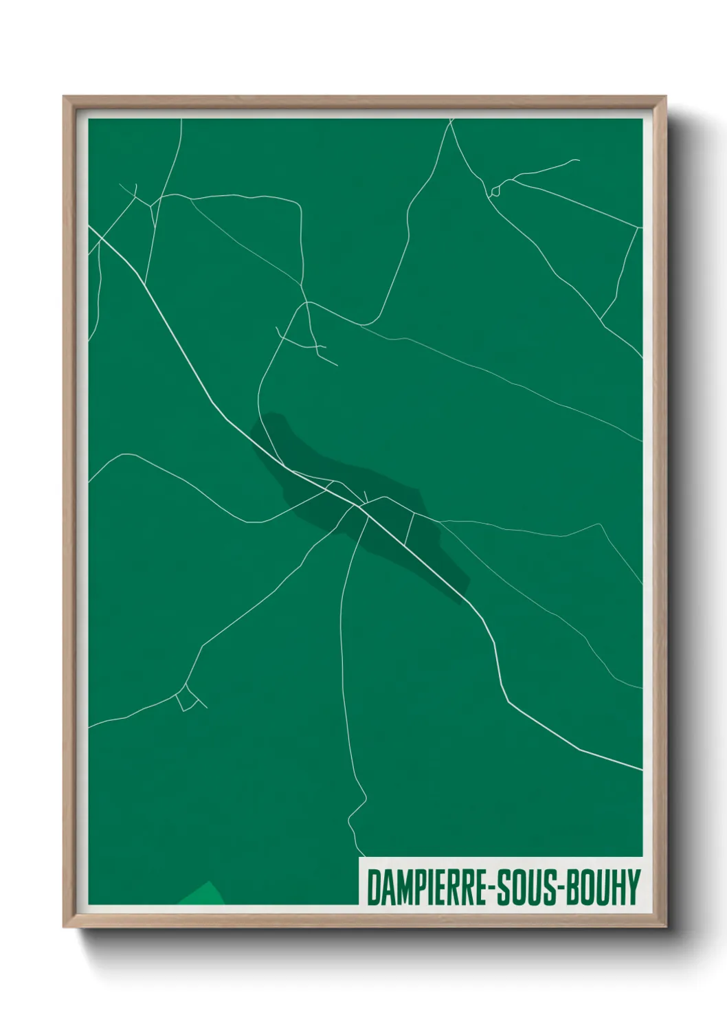 Une affiche de carte sur Dampierre-sous-Bouhy