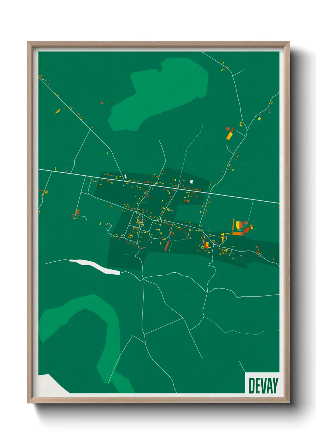 Une affiche de carte sur Devay