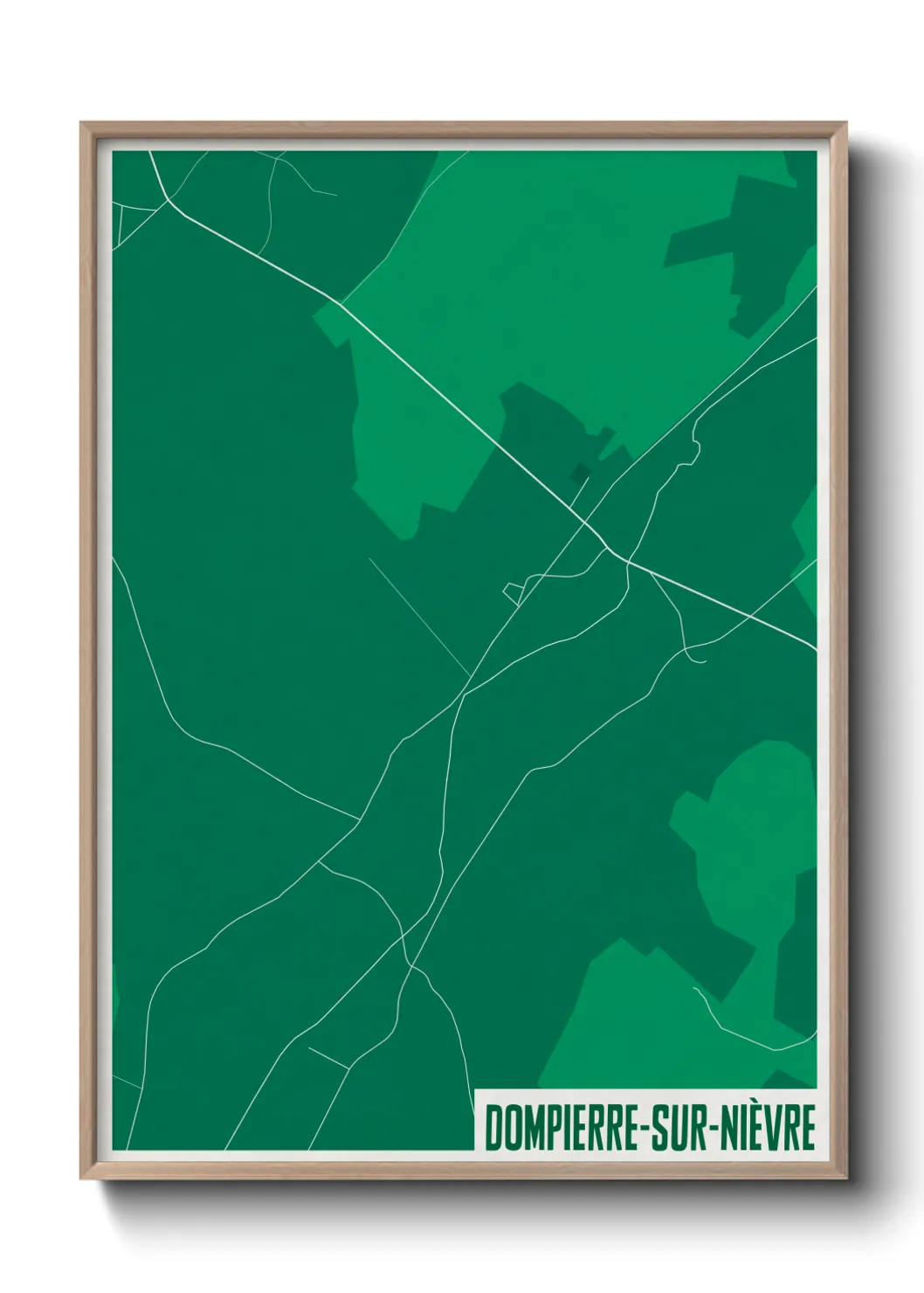 Une affiche de carte sur Dompierre-sur-Nièvre